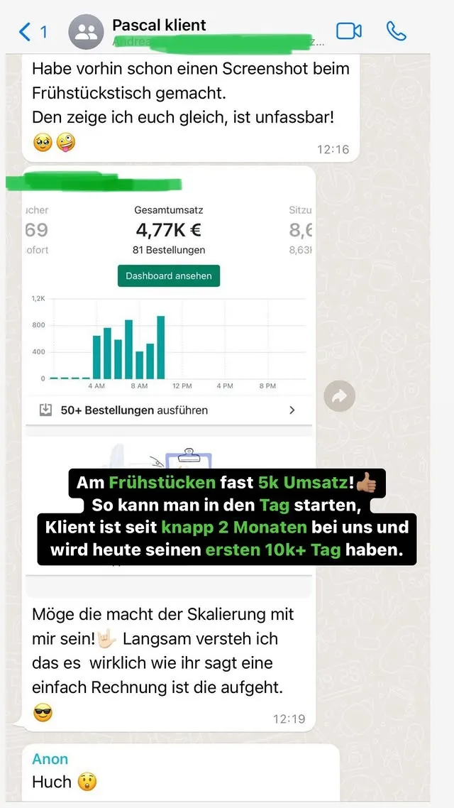 Screenshot: Fast 5.000 € vor dem Frühstück